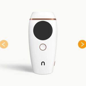 White Handheld IPL Hair Removal Device with Rose Gold Accents